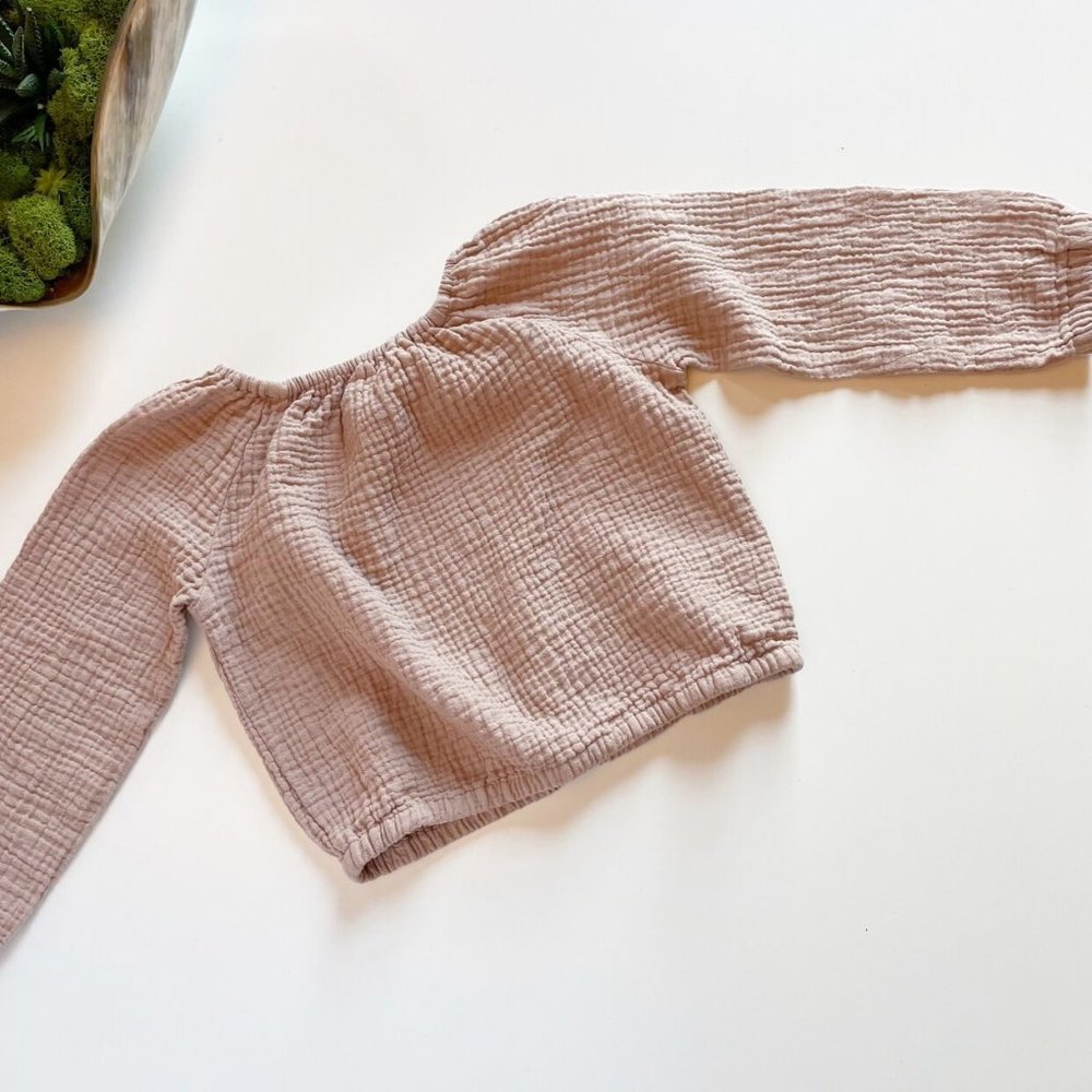 Grayson Collective Beige Gauze Top